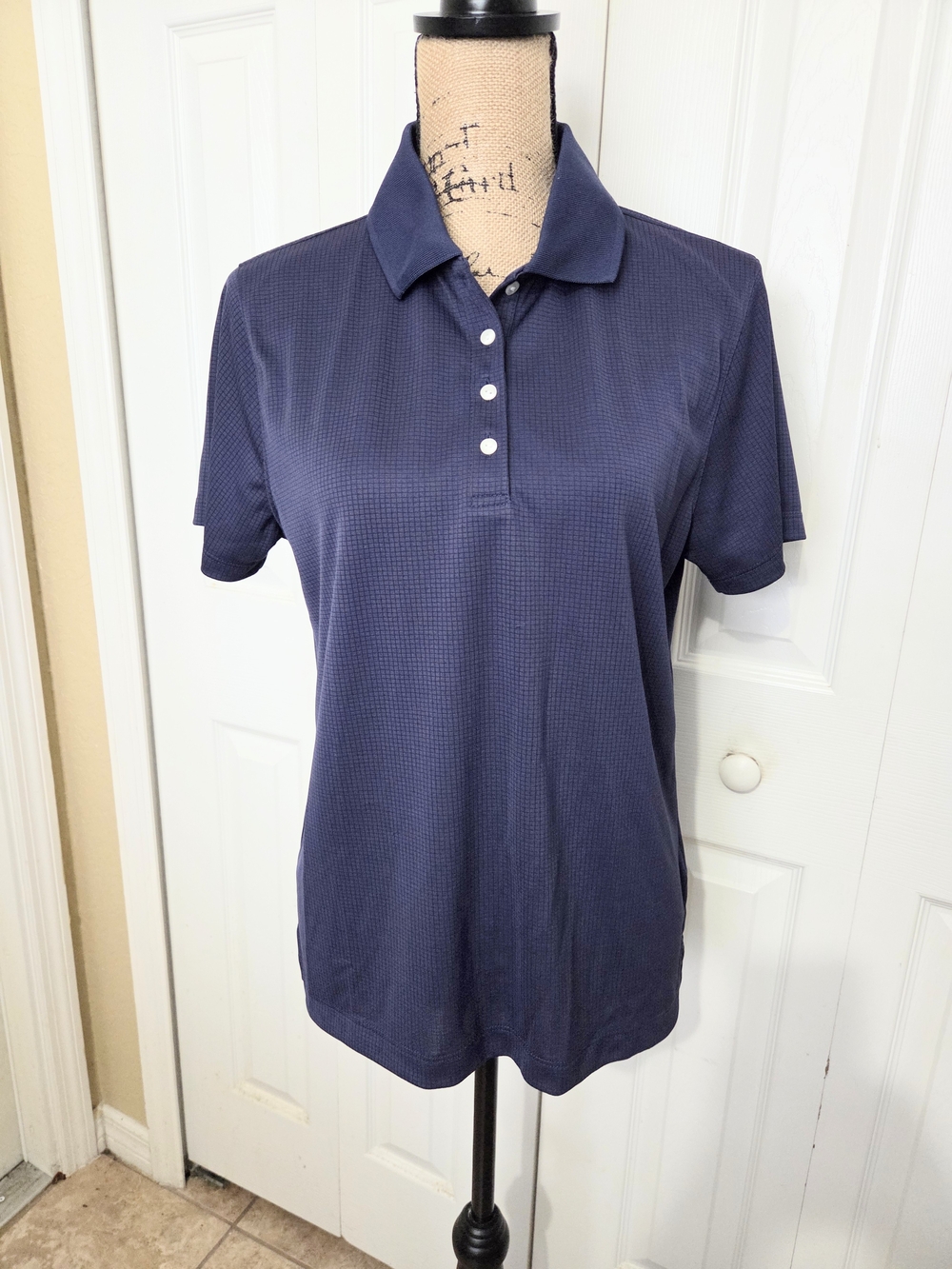 Pebble Beach Performance Women's Navy Short-Sleeve Golf Polo